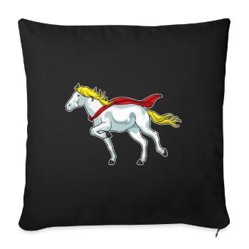 Courses hippiques - Housse de coussin décorative 45 x 45 cm - noir - Devant