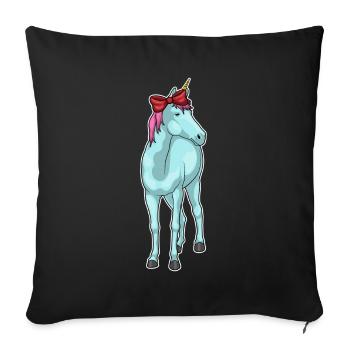 Nœud en poil de licorne - Housse de coussin décorative 45 x 45 cm - noir - Devant