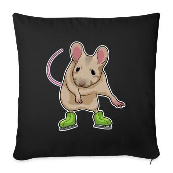 Mouse Ice Skating Skates - Sofa pillowcase 17,3'' x 17,3'' (45 x 45 cm) - black - Front