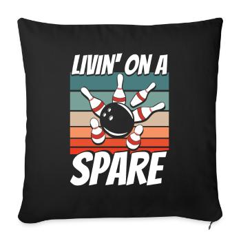 Quilles de l'équipe de quilles - Housse de coussin décorative 45 x 45 cm - noir - Devant