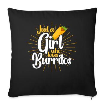 Burrito Taco Mexico Food Fan Burrito Eating - Sofa pillowcase 17,3'' x 17,3'' (45 x 45 cm) - black - Front