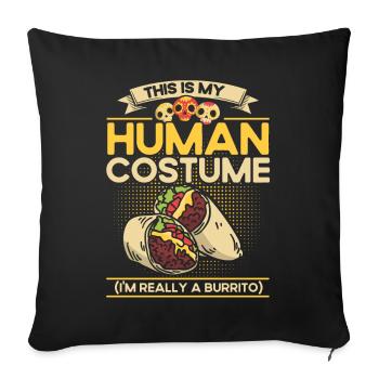 Burrito Taco Mexico Food Fan Burrito Eating - Sofa pillowcase 17,3'' x 17,3'' (45 x 45 cm) - black - Front