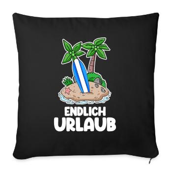 Urlaub - Sofakissenbezug 45 x 45 cm - Schwarz - Vorne