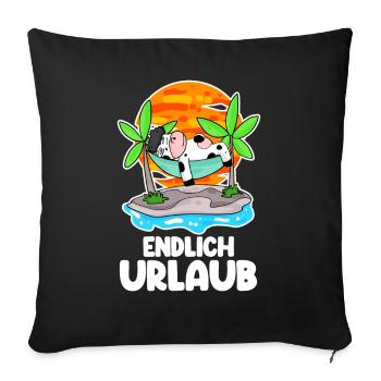 Urlaub - Sofakissenbezug 45 x 45 cm - Schwarz - Vorne