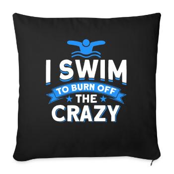 Nageur cadeau nageur disant natation - Housse de coussin décorative 45 x 45 cm - noir - Devant