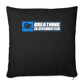 Nageur cadeau nageur disant natation - Housse de coussin décorative 45 x 45 cm - noir - Devant