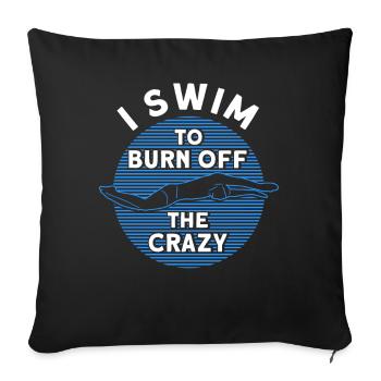 Nageur cadeau nageur disant natation - Housse de coussin décorative 45 x 45 cm - noir - Devant