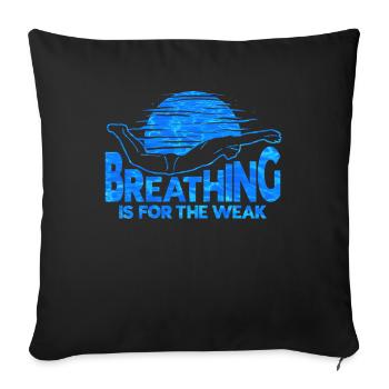 Nageur cadeau nageur disant natation - Housse de coussin décorative 45 x 45 cm - noir - Devant