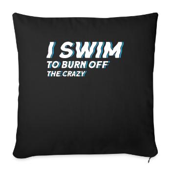 Nageur cadeau nageur disant natation - Housse de coussin décorative 45 x 45 cm - noir - Devant