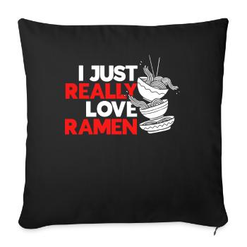 Ramen Noodle Lover Chopsticks Japanese Noodle - Sofa pillowcase 17,3'' x 17,3'' (45 x 45 cm) - black - Front