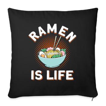 Ramen Noodle Lover Chopsticks Japanese Noodle - Sofa pillowcase 17,3'' x 17,3'' (45 x 45 cm) - black - Front
