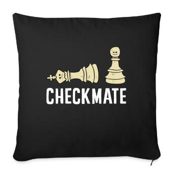 Schachspiel Lustig Schachspieler Schachmatt - Sofakissenbezug 45 x 45 cm - Schwarz - Vorne