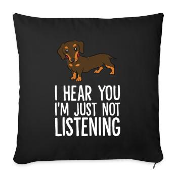 Je t’entends, je n’écoute pas drôle - Housse de coussin décorative 45 x 45 cm - noir - Devant