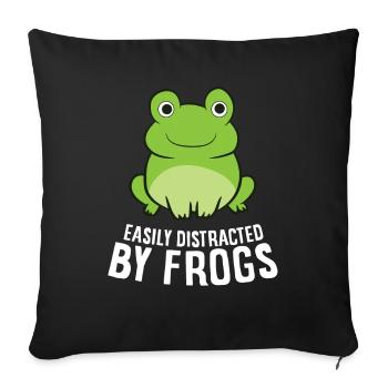 Easily Distracted By Frogs Amphibian Love Frogs - Sofa pillowcase 17,3'' x 17,3'' (45 x 45 cm) - black - Front