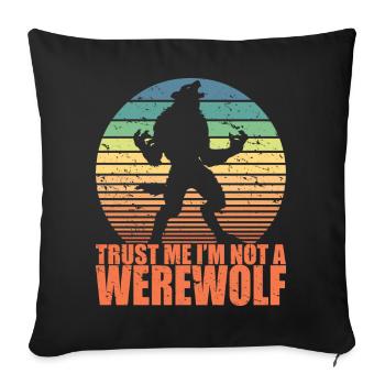 Fun Scary Werewolf Retro Halloween Trick or Treat - Housse de coussin décorative 45 x 45 cm - noir - Devant