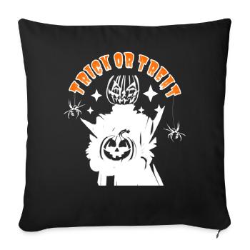Halloween Pumpkin Monster TRICK OR TREAT - Sofa pillowcase 17,3'' x 17,3'' (45 x 45 cm) - black - Front