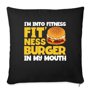 Hamburger Cheesburger Fast Food Burger - Sofa pillowcase 17,3'' x 17,3'' (45 x 45 cm) - black - Front