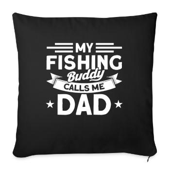 Cadeau de pêche Pêche Pêcheur Drôle De Pêcheur - Housse de coussin décorative 45 x 45 cm - noir - Devant