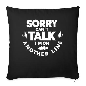 Cadeau de pêche Pêche Pêcheur Drôle De Pêcheur - Housse de coussin décorative 45 x 45 cm - noir - Devant
