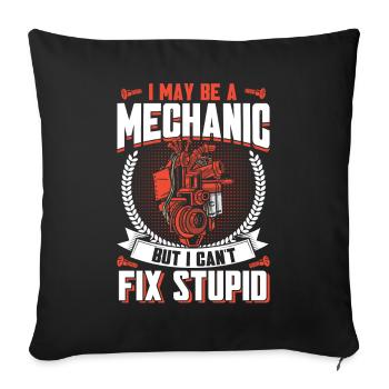 Mechanic Garage Gift for Mechanics - Sofa pillowcase 17,3'' x 17,3'' (45 x 45 cm) - black - Front