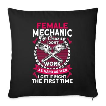 Mechanic Garage Gift for Mechanics - Sofa pillowcase 17,3'' x 17,3'' (45 x 45 cm) - black - Front