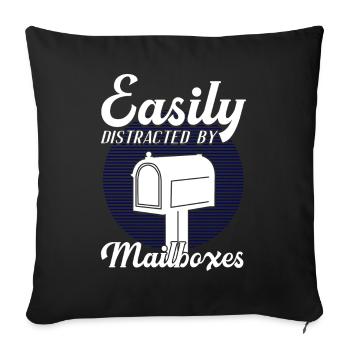 Facteur Facteur Facteur Livraison de colis Job Postman - Housse de coussin décorative 45 x 45 cm - noir - Devant
