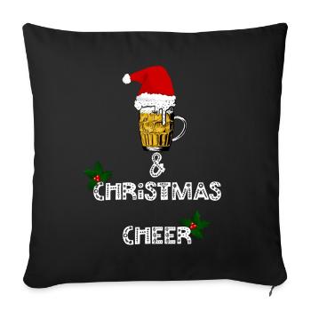 Tasse de bière du Père Noël - Housse de coussin décorative 45 x 45 cm - noir - Devant