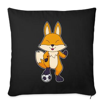 Fuchs Football Player Football - Sofa pillowcase 17,3'' x 17,3'' (45 x 45 cm) - black - Front