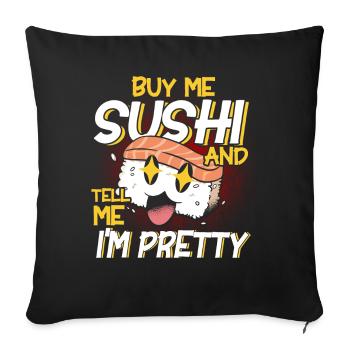 Sushi Cadeau Riz Doux Sushi - Housse de coussin décorative 45 x 45 cm - noir - Devant