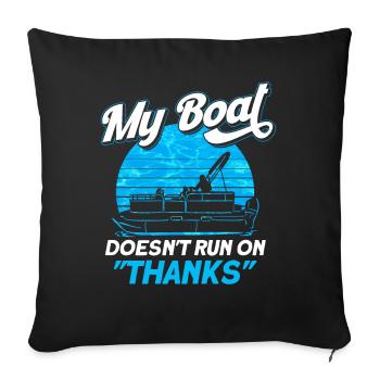 Pontoon Boat Gift Captain Boots Pontoon - Sofa pillowcase 17,3'' x 17,3'' (45 x 45 cm) - black - Front