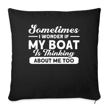 Pontoon Boat Gift Captain Boots Pontoon - Sofa pillowcase 17,3'' x 17,3'' (45 x 45 cm) - black - Front