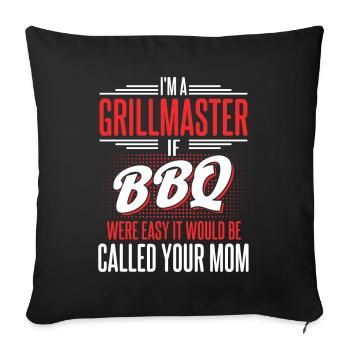 Bbq Grill Amateurs de viande Grill Party Food Bbq - Housse de coussin décorative 45 x 45 cm - noir - Devant