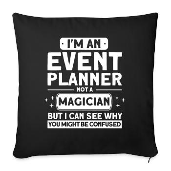 Planificateur d’événements Planificateur de mariage Gestionnaire d’événements - Housse de coussin décorative 45 x 45 cm - noir - Devant