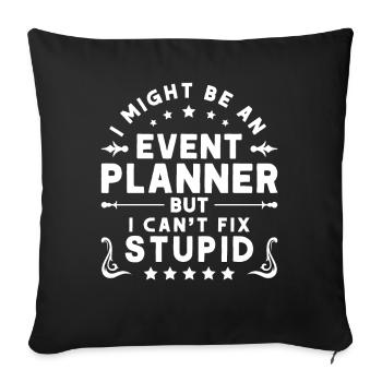 Planificateur d’événements Planificateur de mariage Gestionnaire d’événements - Housse de coussin décorative 45 x 45 cm - noir - Devant