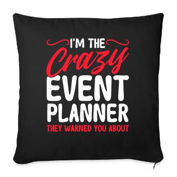 Eventplaner Hochzeitsplaner Event Manager - Sofakissenbezug 45 x 45 cm - Schwarz - Vorne
