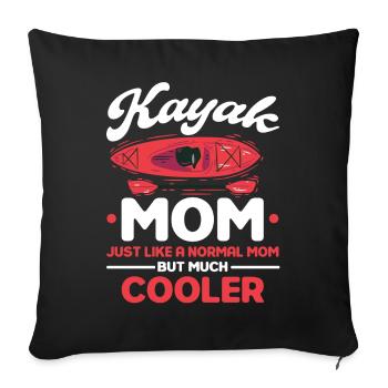 Kajak Kajakfahrer Kanu Outdoor Wasserkajak - Sofakissenbezug 45 x 45 cm - Schwarz - Vorne