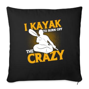 Kajak Kajakfahrer Kanu Outdoor Wasserkajak - Sofakissenbezug 45 x 45 cm - Schwarz - Vorne