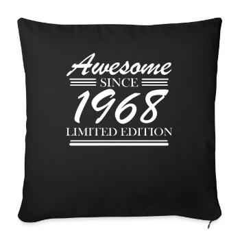 1968 - Born 1968 - Sofa pillowcase 17,3'' x 17,3'' (45 x 45 cm) - black - Front
