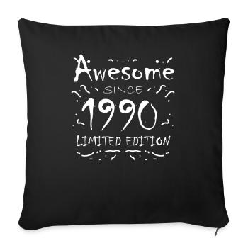 1990 - Born 1990 - Sofa pillowcase 17,3'' x 17,3'' (45 x 45 cm) - black - Front
