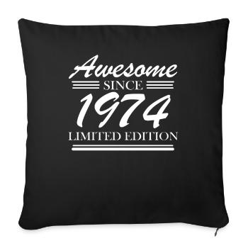 1974 - Born 1974 - Sofa pillowcase 17,3'' x 17,3'' (45 x 45 cm) - black - Front
