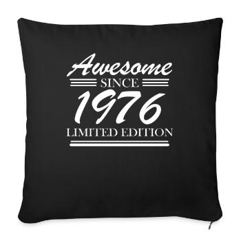 1976 - Born 1976 - Sofa pillowcase 17,3'' x 17,3'' (45 x 45 cm) - black - Front