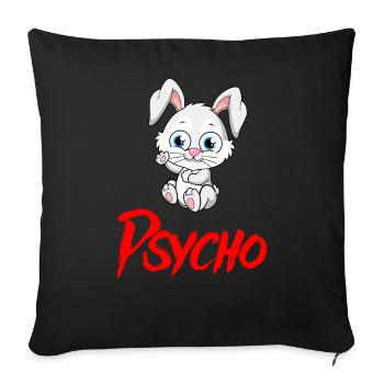 PSYCHO HASE Halloween Apokalypse Horror Monster - Sofakissenbezug 45 x 45 cm - Schwarz - Vorne