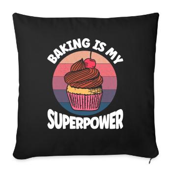 Boulangerie Boulangerie Boulanger Boulanger - Housse de coussin décorative 45 x 45 cm - noir - Devant