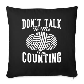 Tricot à l’aiguille de fil de fil de crochet froissé - Housse de coussin décorative 45 x 45 cm - noir - Devant