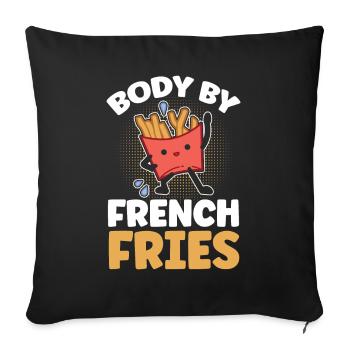 French fries Fast Food French fries - Sofa pillowcase 17,3'' x 17,3'' (45 x 45 cm) - black - Front