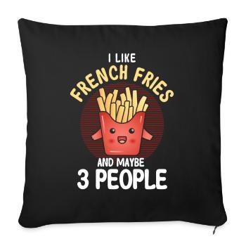 French fries Fast Food French fries - Sofa pillowcase 17,3'' x 17,3'' (45 x 45 cm) - black - Front