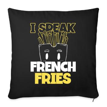 Français frites Restauration rapide Français frites - Housse de coussin décorative 45 x 45 cm - noir - Devant