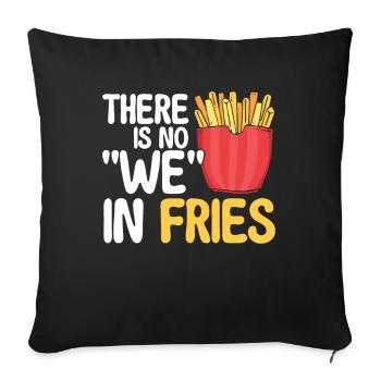 French fries Fast Food French fries - Sofa pillowcase 17,3'' x 17,3'' (45 x 45 cm) - black - Front