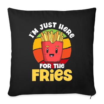 Français frites Restauration rapide Français frites - Housse de coussin décorative 45 x 45 cm - noir - Devant