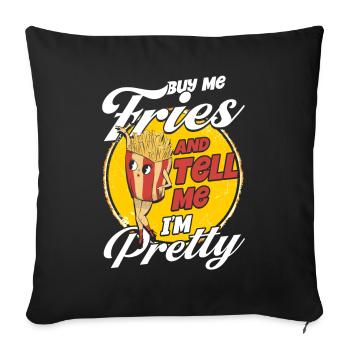 Français frites Restauration rapide Français frites - Housse de coussin décorative 45 x 45 cm - noir - Devant